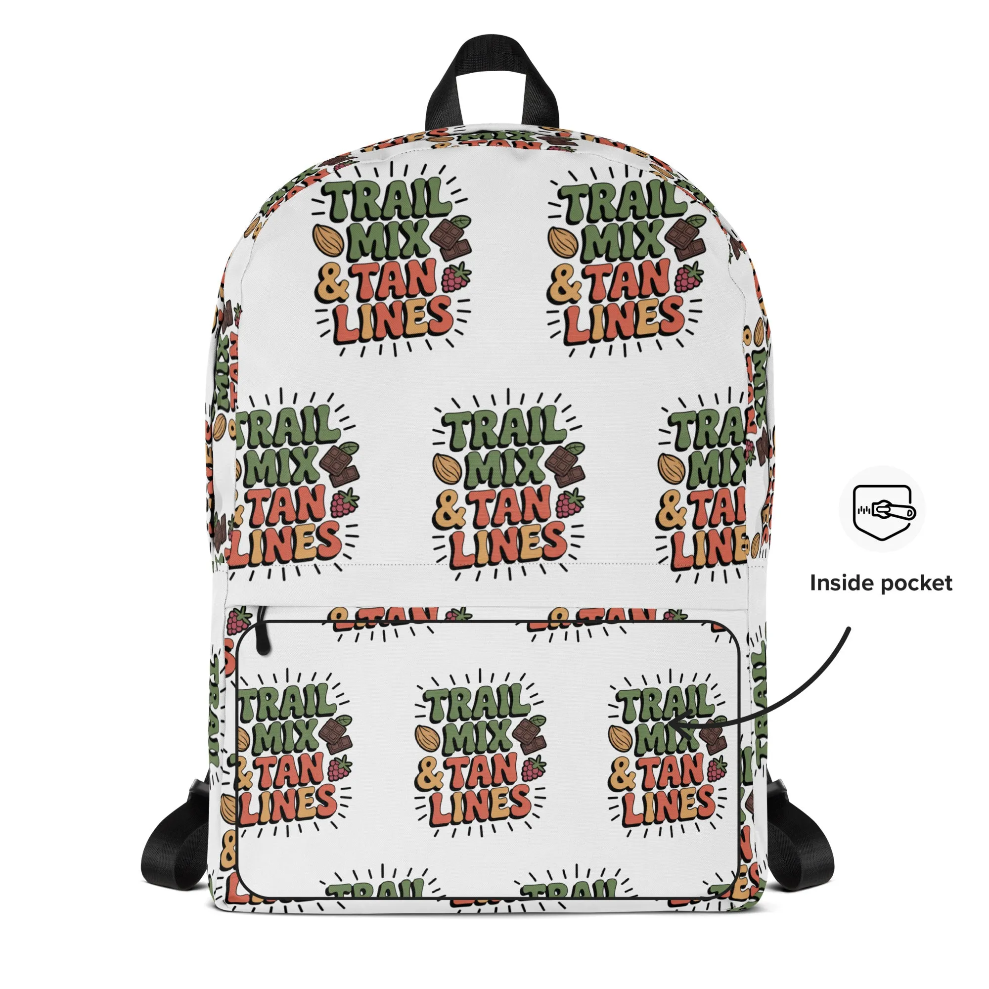 Trail Mix and Tan Lines Backpack – Colorful Hiking Graphic