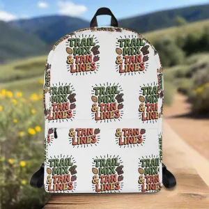 Trail Mix and Tan Lines Backpack – Colorful Hiking Graphic