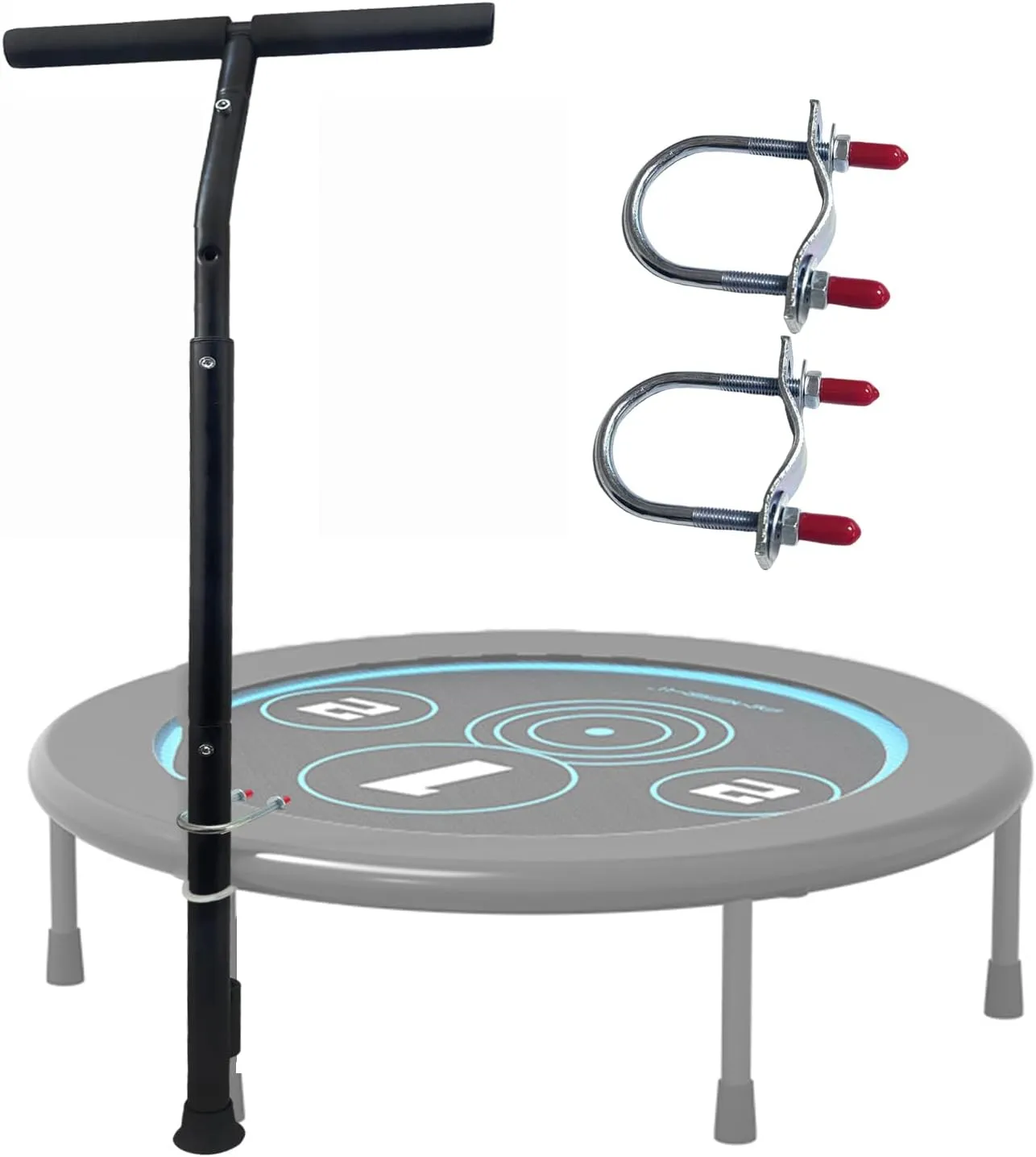 Trampoline Handle Bar Rebounder Handle Bar for Round Fitness Trampolines Fits Foot Tubes up to 25mm/0.98IN Diameter (Trampoline not Included) Non-Slip Comfortable Trampoline Handles