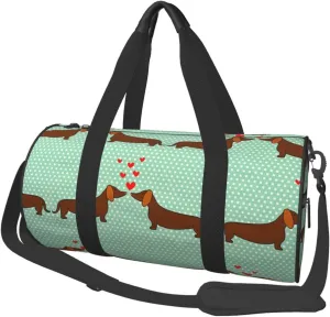 Travel Duffle Bag for Men Women, Cute Dachshund Dogs Duffle Bags for Sport Gym Overnight Luggage