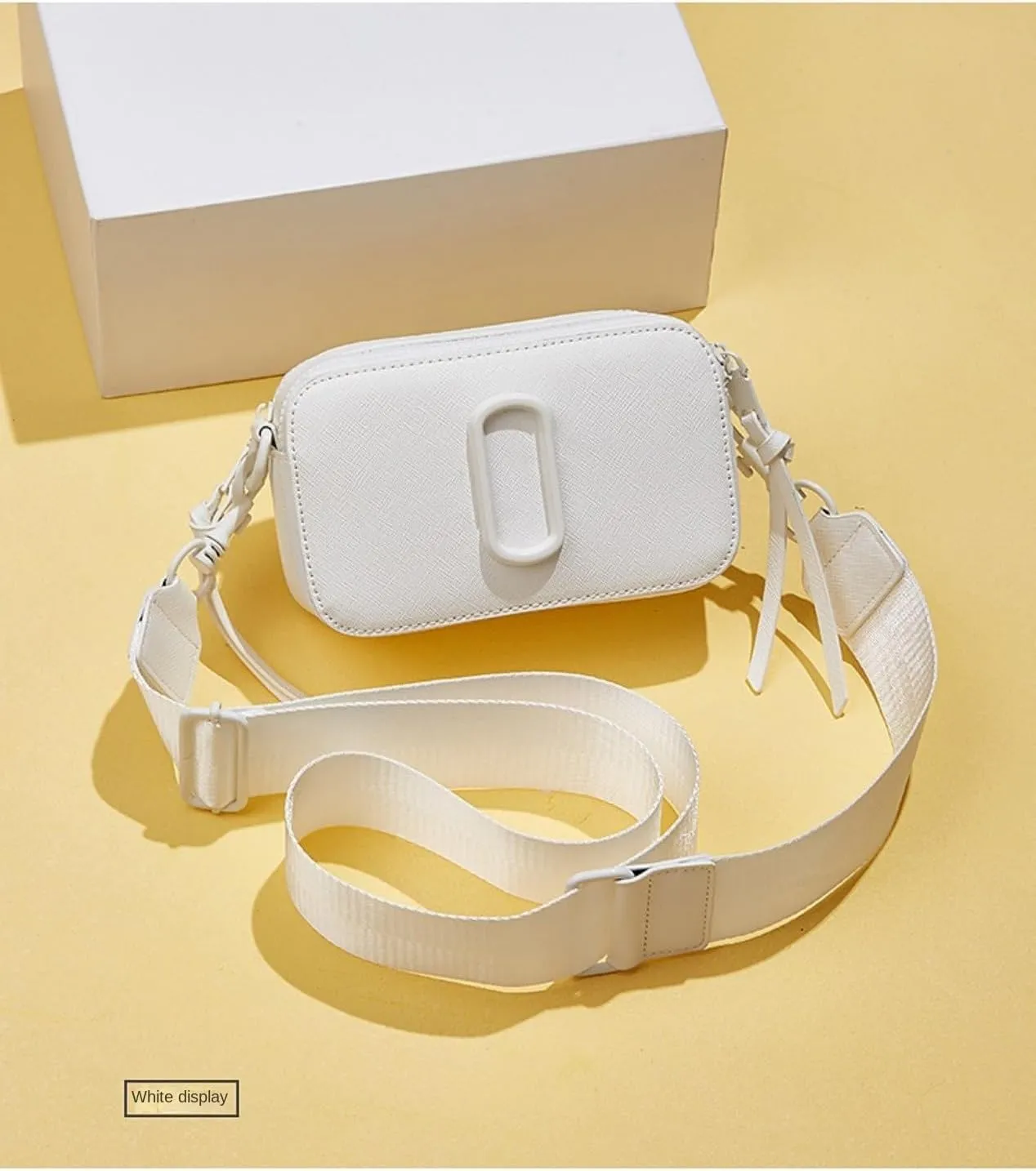 Trendy 2025 Snapshot Crossbody Bag for Women - Small Thick Strap Multi-Functional Clutch & Shoulder Bag Purse, Beige