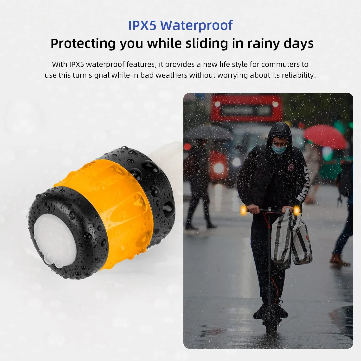 ulip Electric Scooter Handlebar Extender Handle Bar Grips Extension-Turn Signals Direction Indicator Lights for Xiaomi M365 Pro Pro2 1S MI3 and Ninebot ES Series