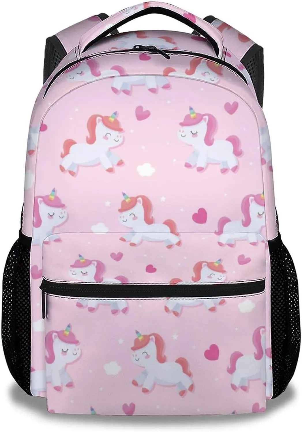 Unicorn Backpacks for Girls Boys, 16 Inch Cute Backpack for School, Pink, Large Capacity, Durable, Lightweight Bookbag for Kids Travel