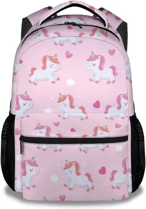 Unicorn Backpacks for Girls Boys, 16 Inch Cute Backpack for School, Pink, Large Capacity, Durable, Lightweight Bookbag for Kids Travel