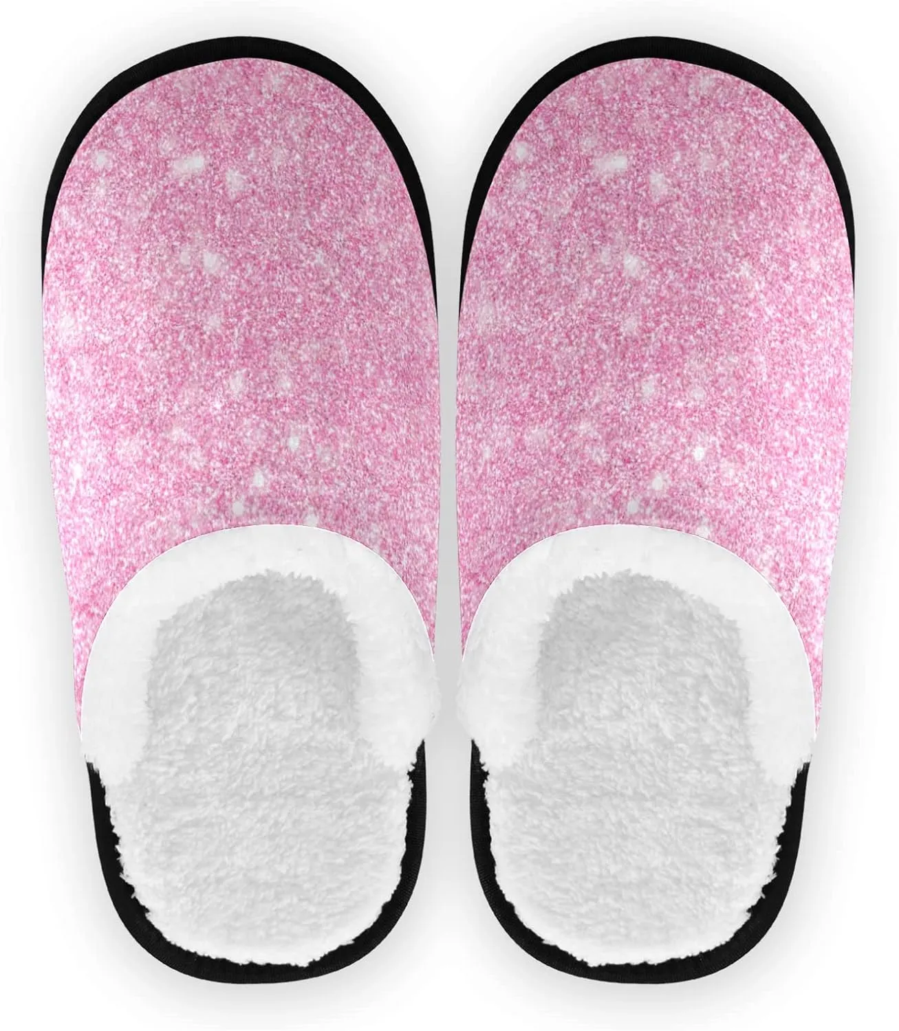 Unisex Slippers Fuzzy Feet Plush Cotton Slippers Anti-Slip Warm House Shoes M/L