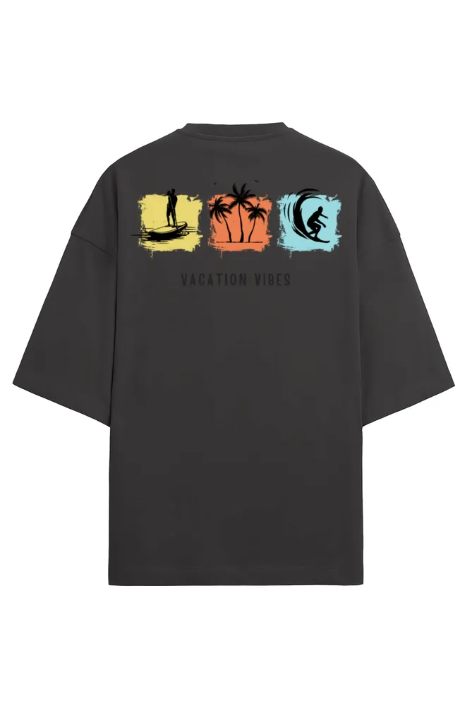 Unisex Terry Oversized Tee – Travel Icons Edition