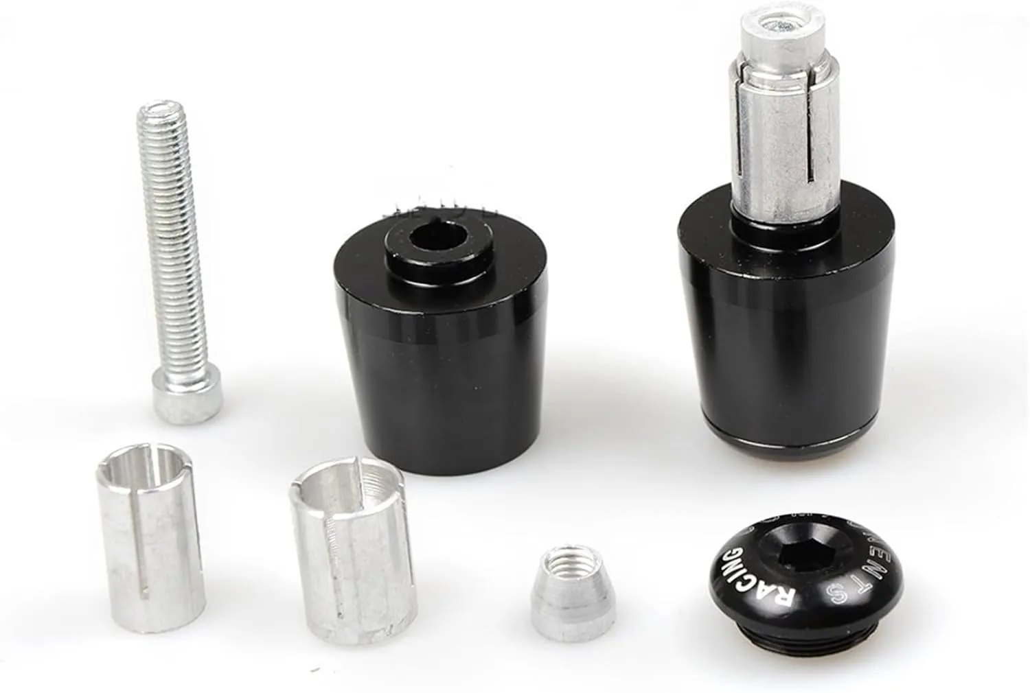 Universal for H&onda VT1100/VT 1100 C Spirit Motorcycle 7/8" 22mm Handlebar Grips Cap Hand Bar Ends Handle Gear Balanced Plugs Slider Cover(Color:Silver)