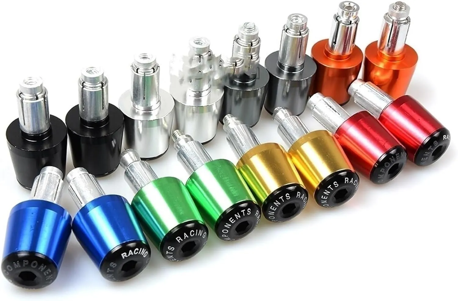 Universal for H&onda VT1100/VT 1100 C Spirit Motorcycle 7/8" 22mm Handlebar Grips Cap Hand Bar Ends Handle Gear Balanced Plugs Slider Cover(Color:Silver)