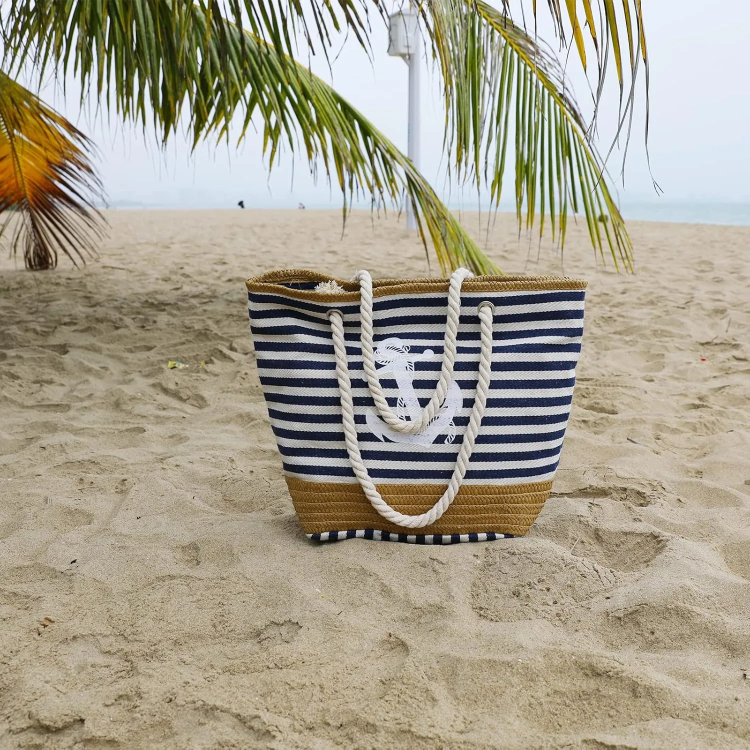 utop Large Beach bag for Women Straw Beach Tote Bags Cotton Rope Handles Durable Lightweight with Large Capacity Bags