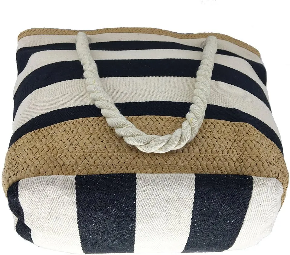 utop Large Beach bag for Women Straw Beach Tote Bags Cotton Rope Handles Durable Lightweight with Large Capacity Bags