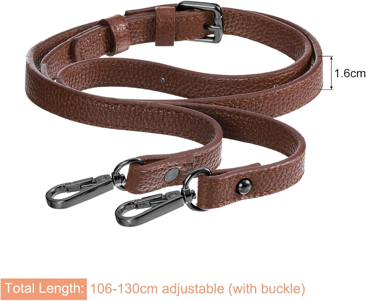 uxcell Purse Strap, Crossbody Strap Leather Adjustable Replacement Shoulder Strap for Women's Crossbody Handbags Bag, 0.6" Wide, 41-51" Long (Brown)