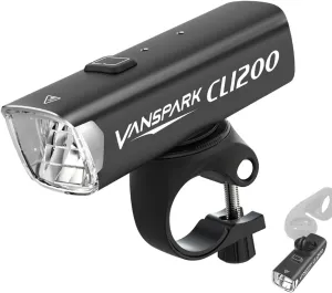 VANSPARK CL1200 Bike Lights, 1200 Lumens Cut Off Beam Bike Headlight, USB-C Rechargeable Bicycle Lights, CNC-Machined Aluminum Body Waterproof Bicycle Headlight, Kind Beam for Urban Cyclists