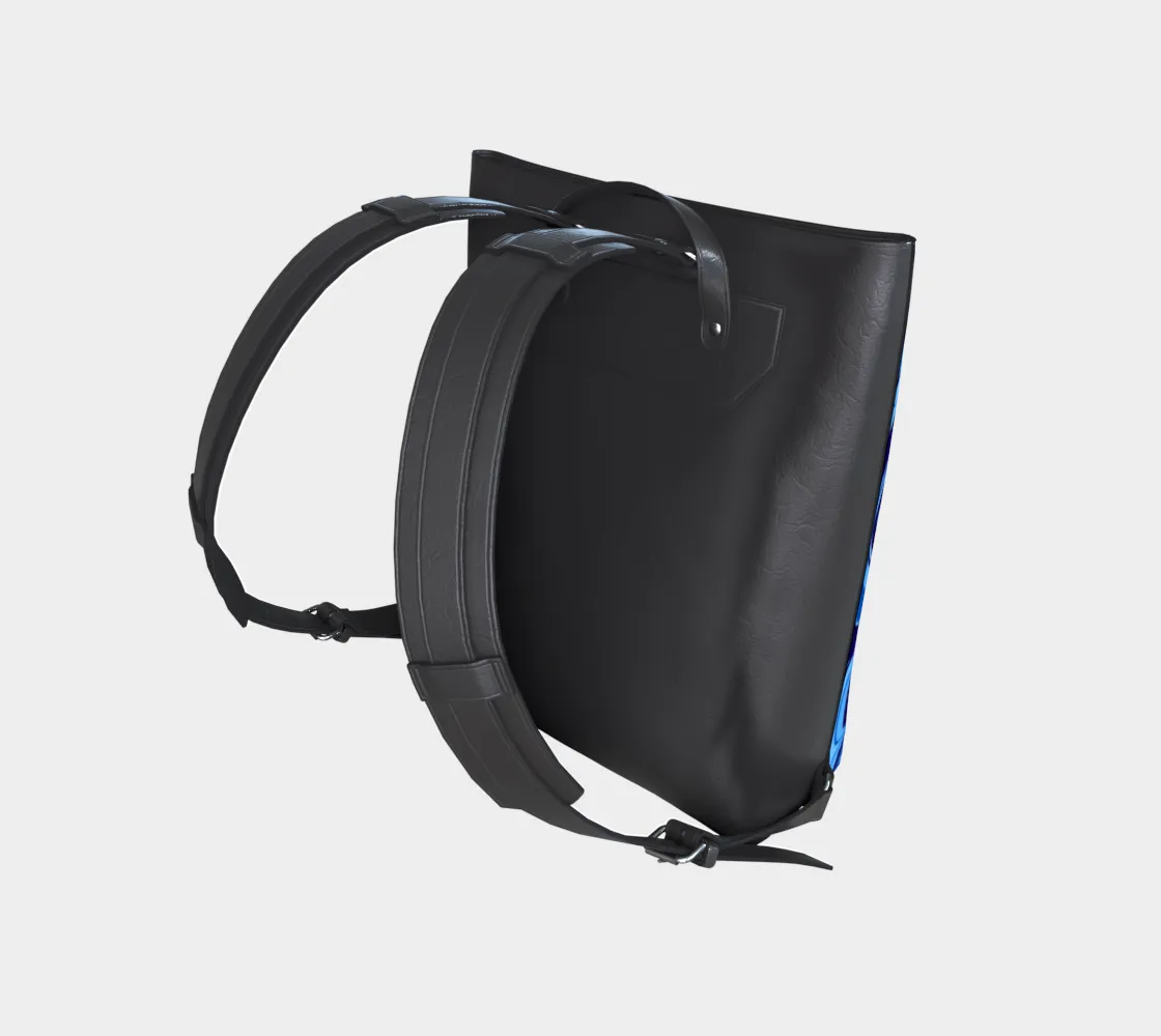 Vegan Leather Backpack- Haida box Fig.60(blue)
