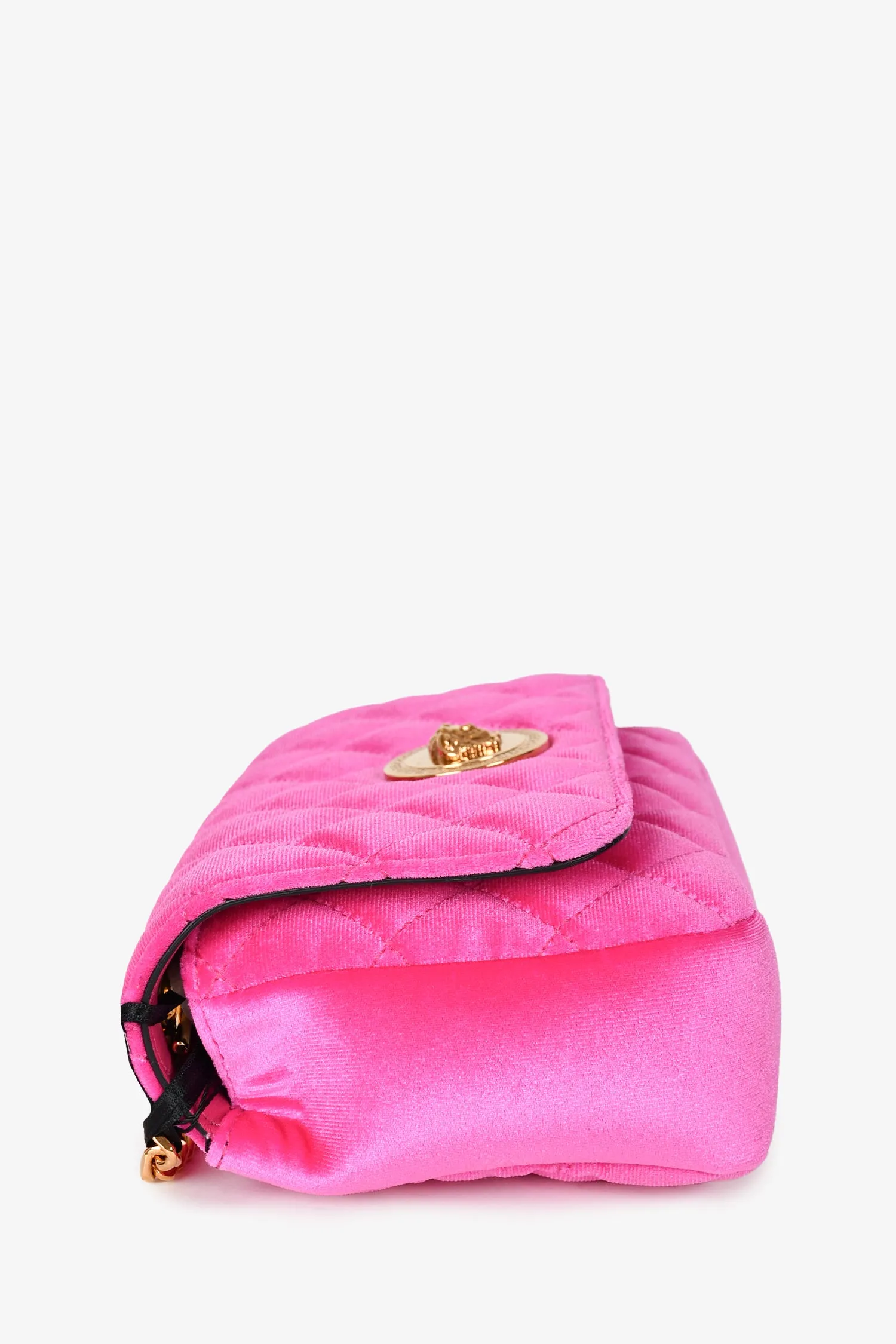 Versace Pink Quilted Velvet Chain Crossbody
