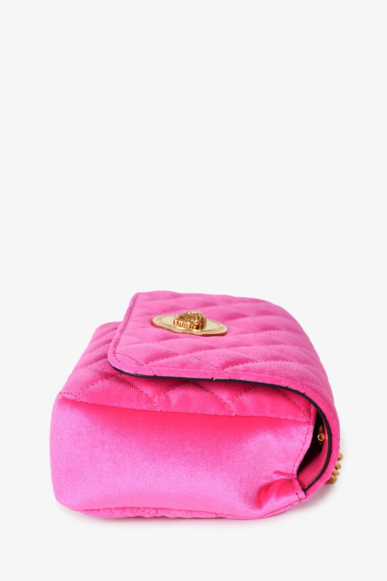 Versace Pink Quilted Velvet Chain Crossbody