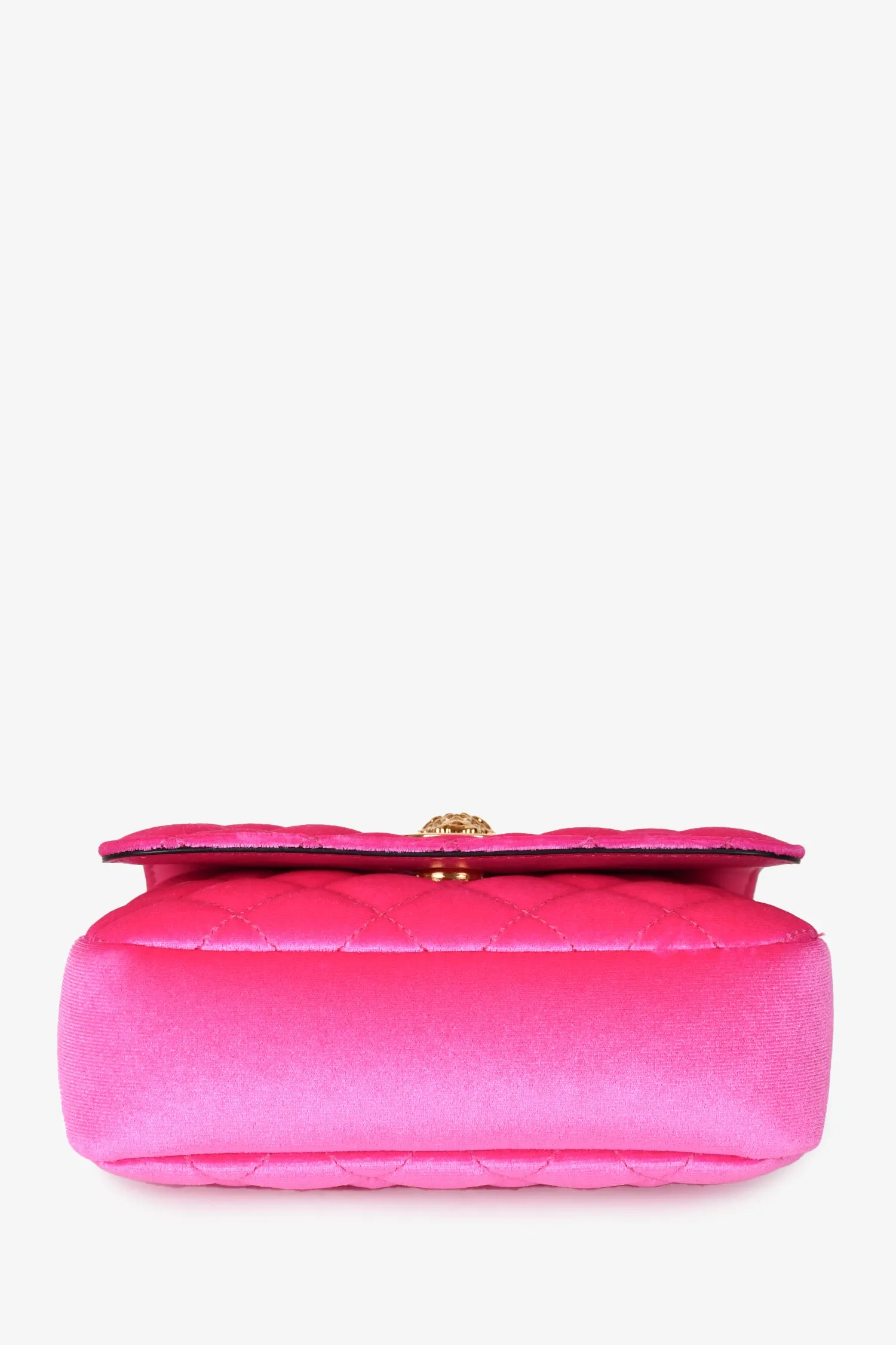 Versace Pink Quilted Velvet Chain Crossbody