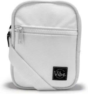 Vibe Festival Gear Small Crossbody Sling Bag for Women Men 5in1 Multi-Use from (rPET) Recycled Polyester Belt Bag Cross Body Backpack Fanny Pack Purse - White