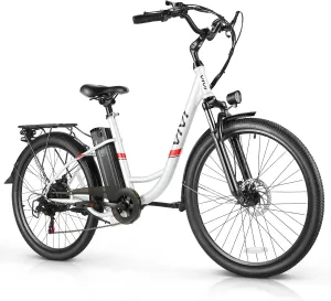 Vivi Electric Bike, 26" Electric Cruiser Bike 1000W Peak Ebike 22MPH Electric Bike for Adults, 48V Removable Battery, Cruise Control, 7 Speed Electric City Commuter Bicycle, UL 2849 Certified