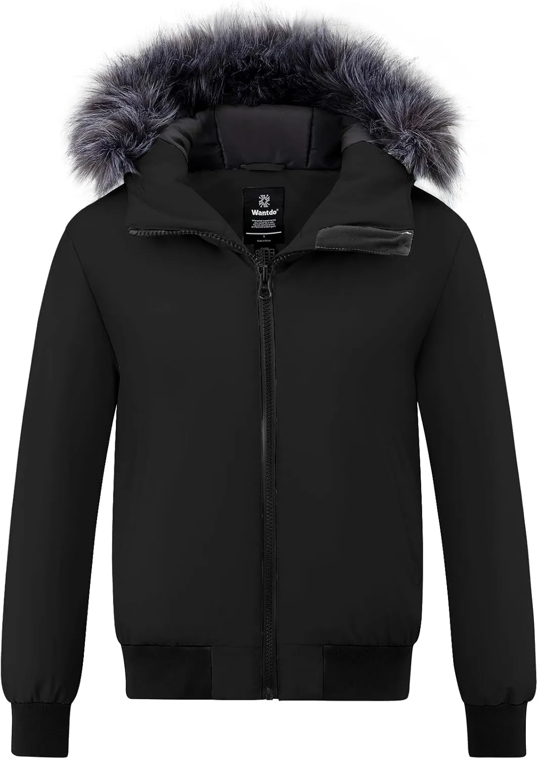 wantdo Women's Thicken Hooded Winter Coat Puffer Jacket Short Warm Parka with Hood