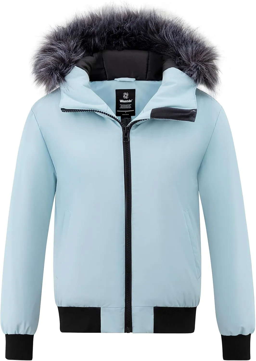 wantdo Women's Thicken Hooded Winter Coat Puffer Jacket Short Warm Parka with Hood