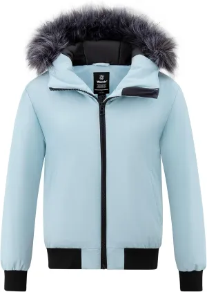 wantdo Women's Thicken Hooded Winter Coat Puffer Jacket Short Warm Parka with Hood