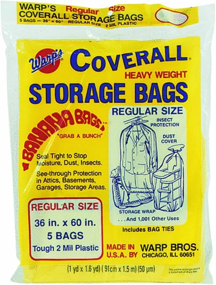 Warps CB-36 36" X 60" Regular Size Storage Bags 5 Count