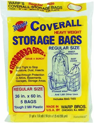 Warps CB-36 36" X 60" Regular Size Storage Bags 5 Count