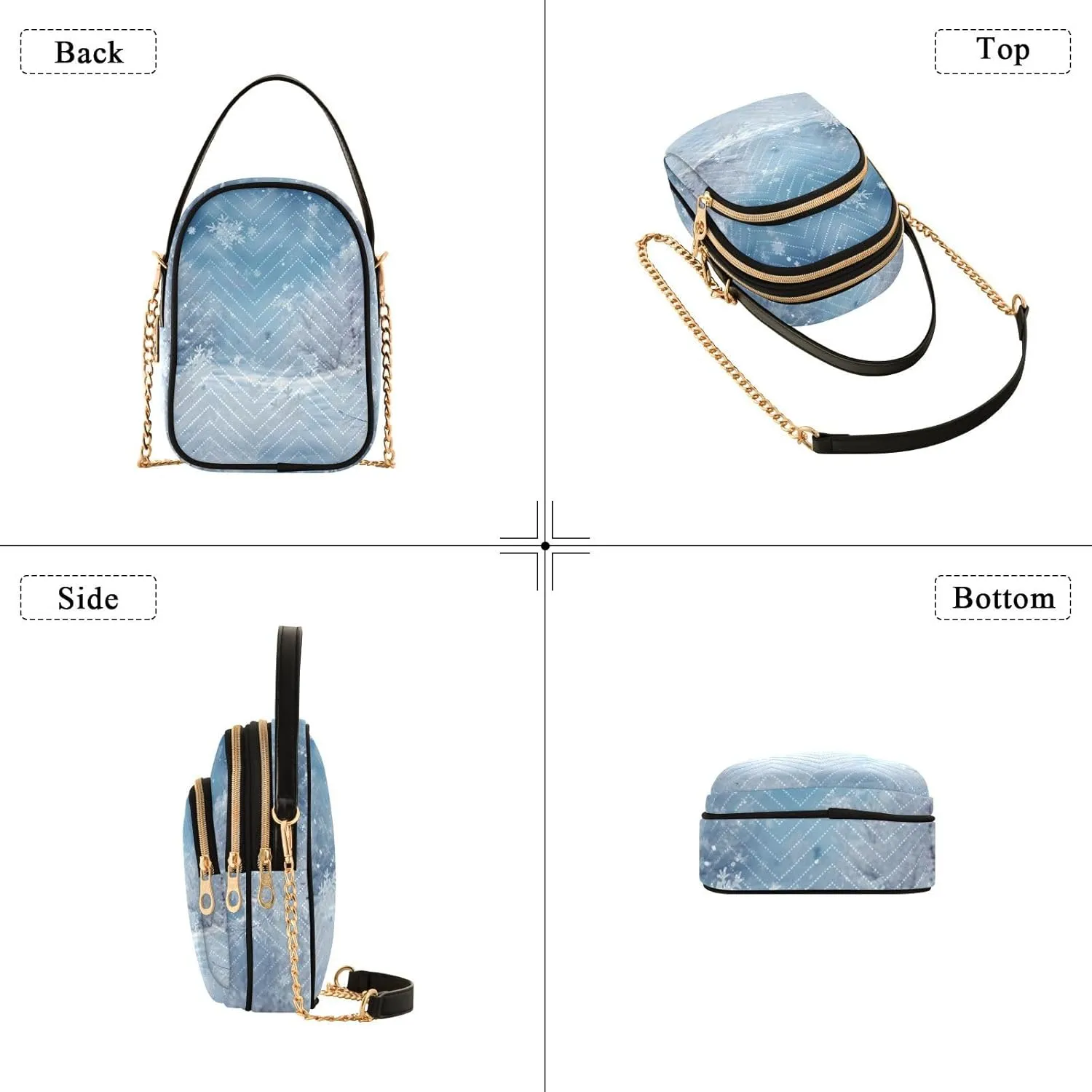 Watercolor Trees in Autumn with River Shoulder Handbag, Trendy Crossbody Purses Removable Strap Crossbody