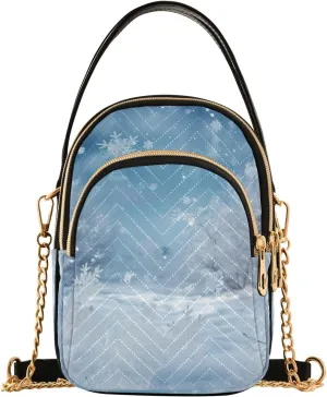 Watercolor Trees in Autumn with River Shoulder Handbag, Trendy Crossbody Purses Removable Strap Crossbody