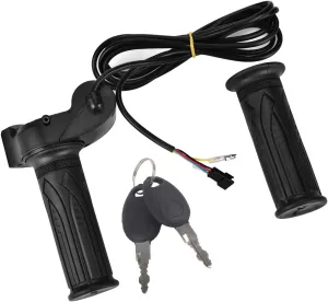 Waterproof Electric Bike Grip, Electric Bicycle Scooter Twisting Throttle Accelerator with LED Display, Ergonomics Bicycle Handlebar Grip with Electric Lock Function for Electric Cars