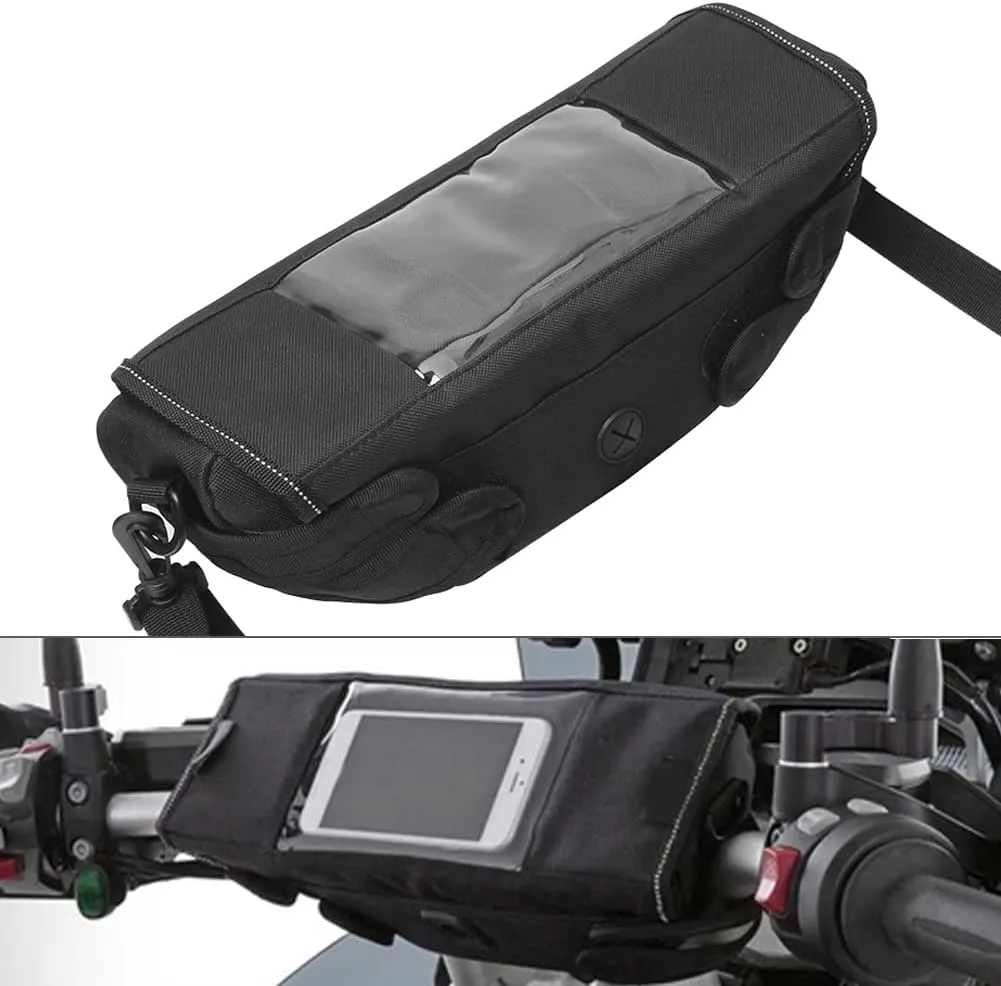 Waterproof Handlebar Storage Bag Motorcycle Bike Handle Bar Bag with Phone Pouch Compatible with bmw F750GS F850GS R1200GS Triumph Honda Yamaha Suzuki