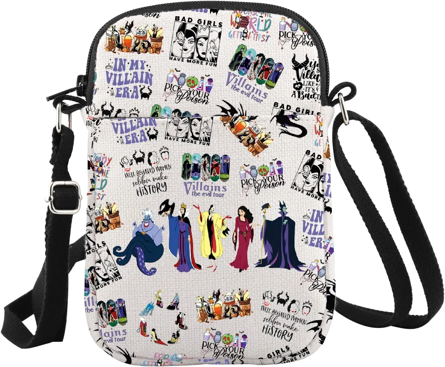 WCGXKO Cartoon Character Inspired Crossbody Bag Evil Villain Gift Bad Witches Gift Featuring Iconic Villains Gift