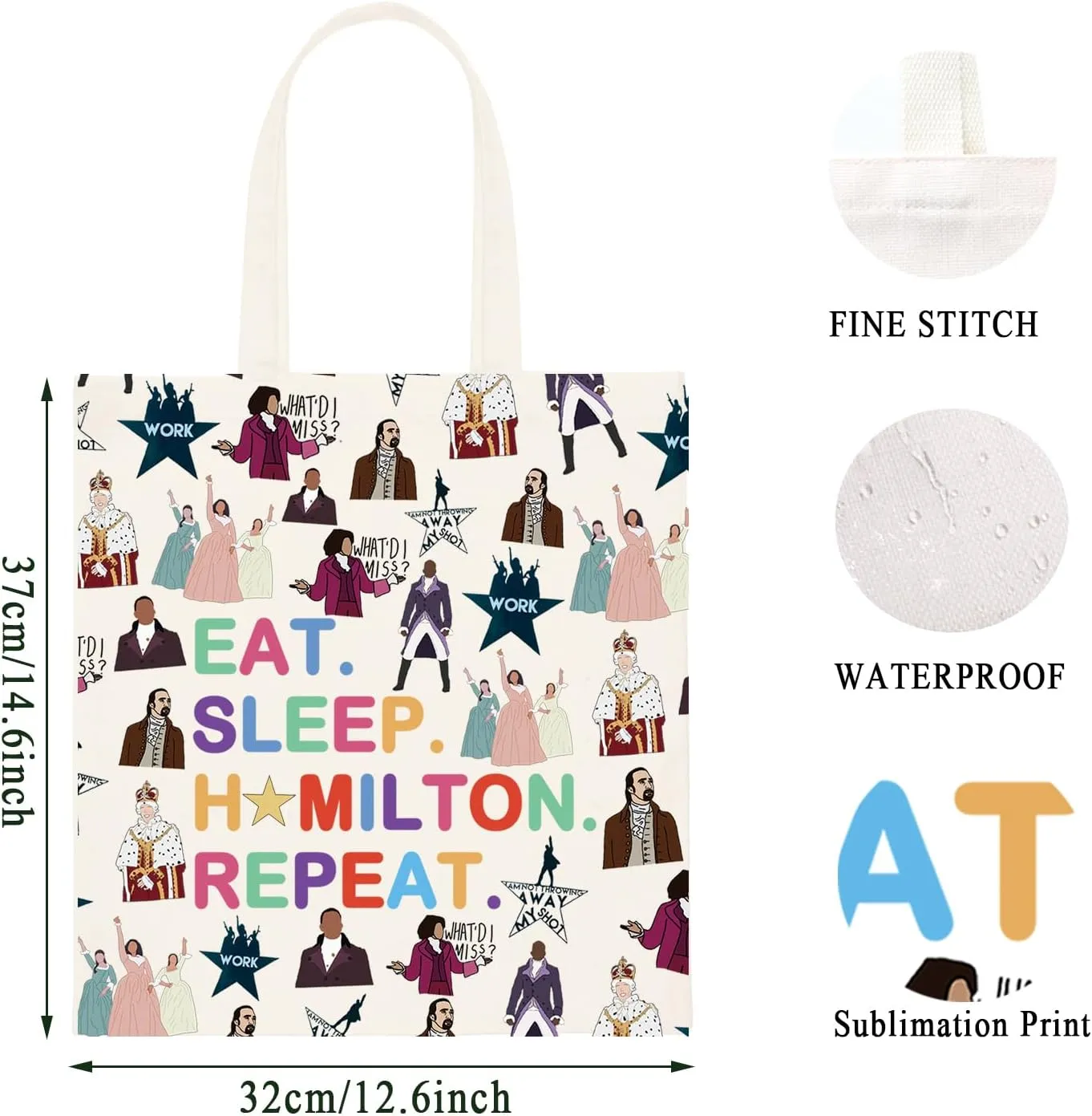 WCGXKO Musical Lover Gift Musical Character Zipper Pouch Makeup Bag (SLEEP HATote)