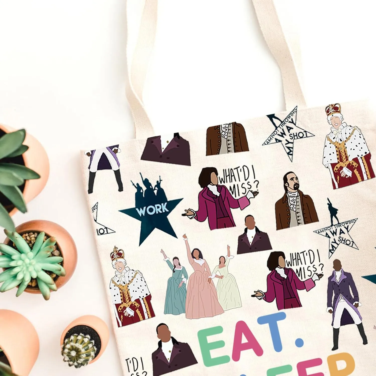 WCGXKO Musical Lover Gift Musical Character Zipper Pouch Makeup Bag (SLEEP HATote)