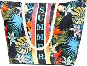 We We Large Beach Tote bag for Women Canvas Straw Tavel Tote Bag Waterproof Shoulder Bag Handbag for Gym Swim