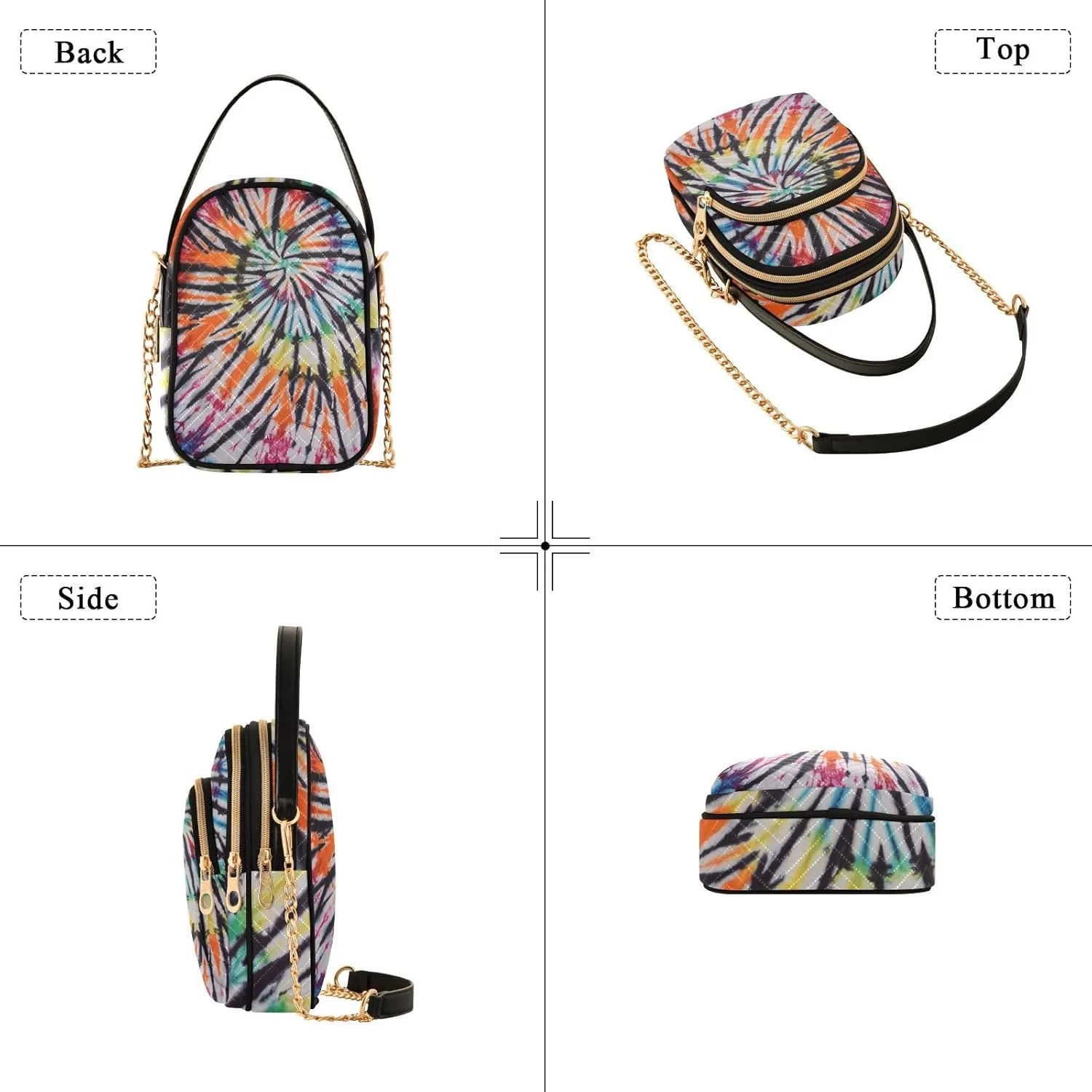 White Marble Texture Quilted Women's Crossbody Purse, Crossbody Tote Bag Phone Wallet Purse