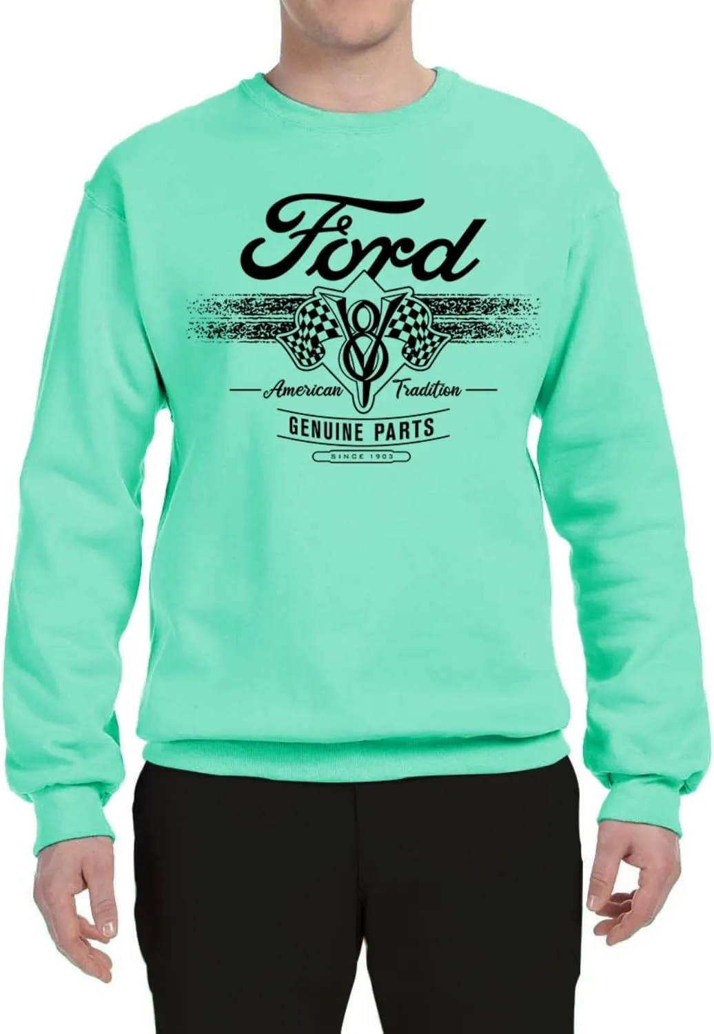 Wild Bobby Ford Motor Co Genuine Parts American Tradition Logo Cars and Trucks Crewneck Sweatshirt