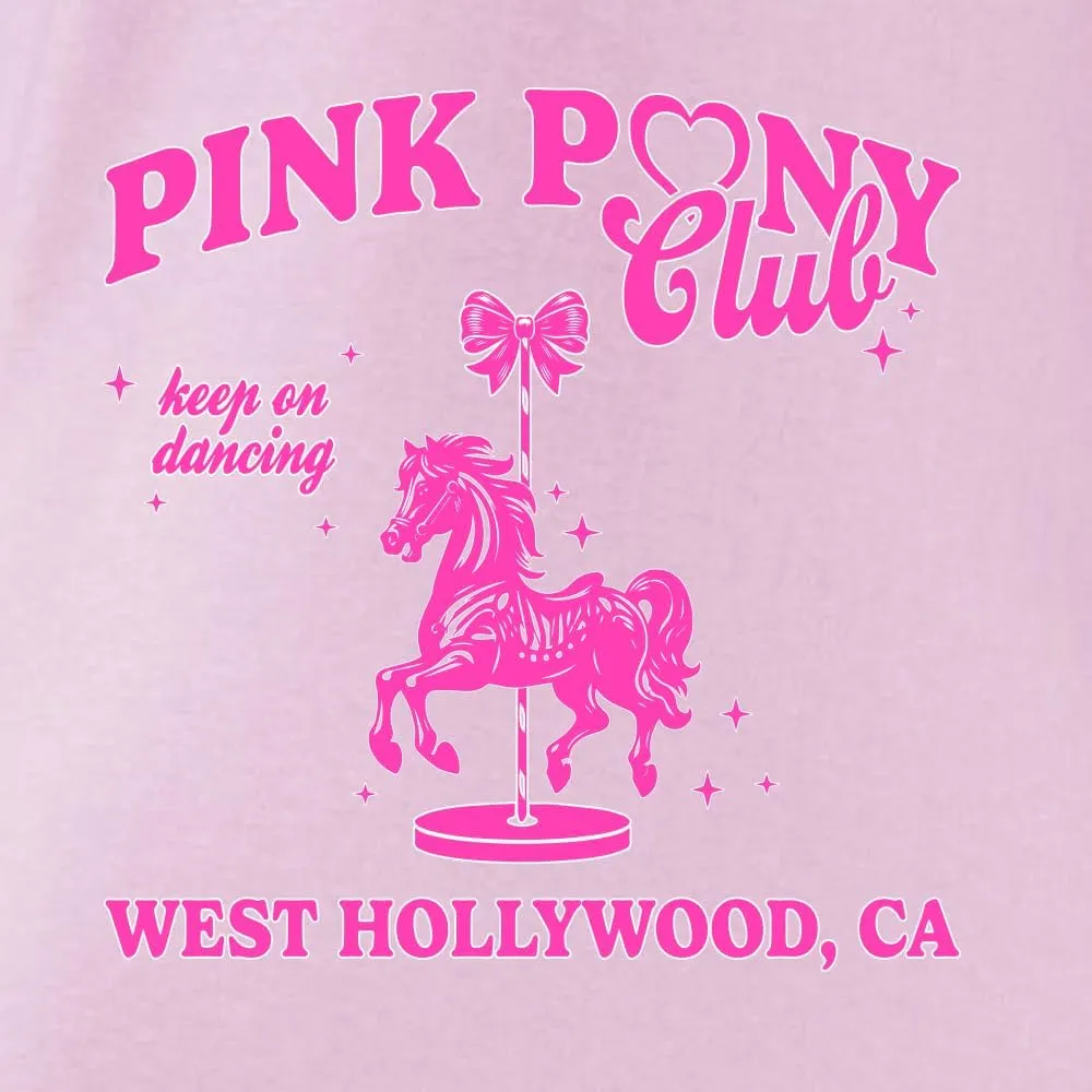 Wild Bobby Pink Pony Club West Hollywood California Logo | Fan Lyrics Music Concert Merch Womens T-Shirt