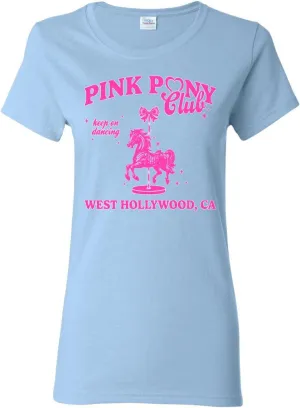 Wild Bobby Pink Pony Club West Hollywood California Logo | Fan Lyrics Music Concert Merch Womens T-Shirt