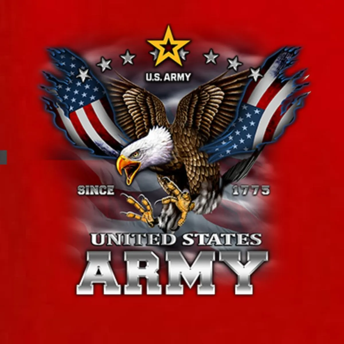 Wild Bobby U.S. Army Eagle Since 1775 Armed Forces American Sleeve Flag Unisex Crewneck Sweatshirt