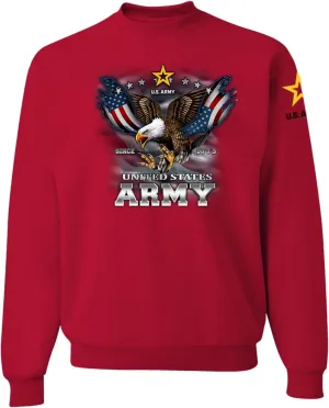 Wild Bobby U.S. Army Eagle Since 1775 Armed Forces American Sleeve Flag Unisex Crewneck Sweatshirt
