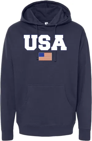 Wild Bobby Vintage Varsity Letters USA Flag Americana/American Pride Midweight Crewneck Sweatshirt