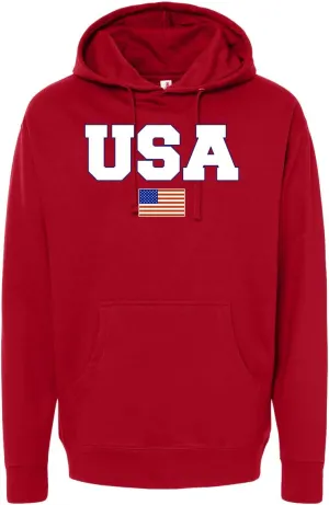 Wild Bobby Vintage Varsity Letters USA Flag Americana/American Pride Midweight Crewneck Sweatshirt