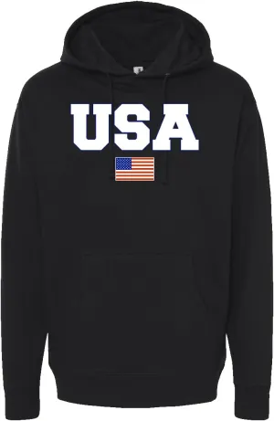 Wild Bobby Vintage Varsity Letters USA Flag Americana/American Pride Midweight Crewneck Sweatshirt