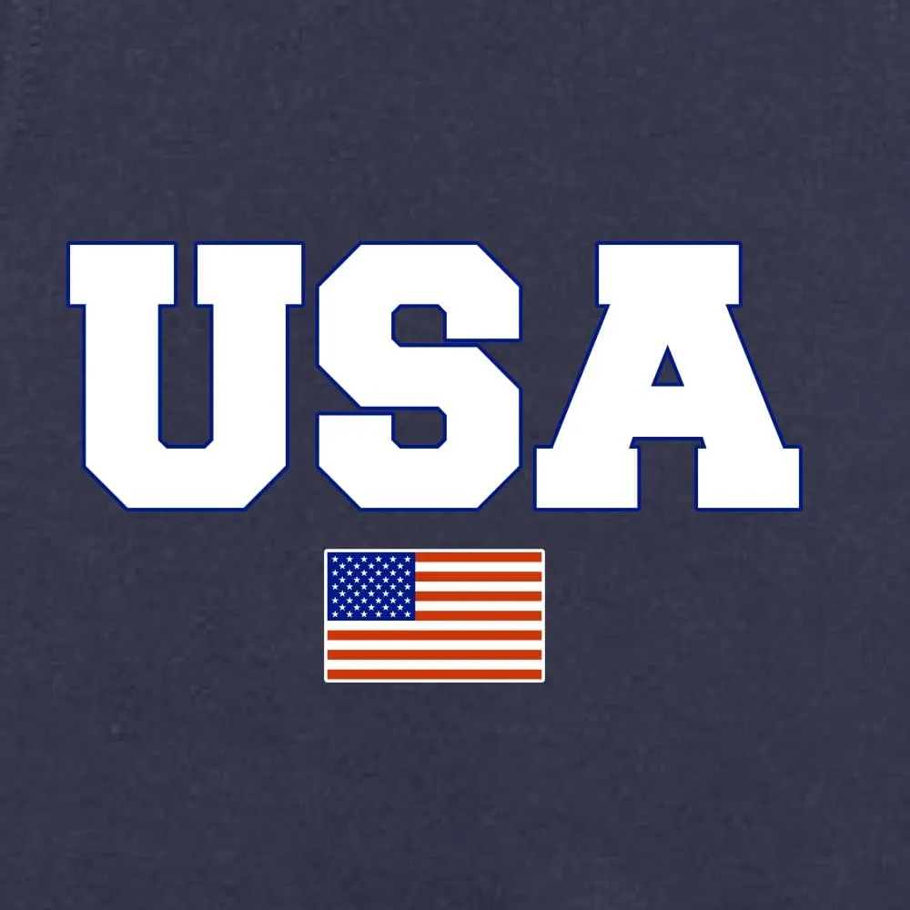 Wild Bobby Vintage Varsity Letters USA Flag Americana/American Pride Midweight Crewneck Sweatshirt