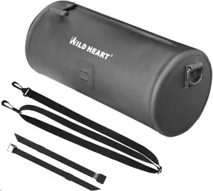 WILD HEART Motorcycle Handlebar Bag Waterproof Motorbike Fork Bag Dirt Bike Handle Bar Bag Universal Bicycle Front Bag Small Tool Bag with Shoulder Strap (Black)