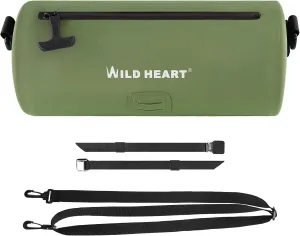 WILD HEART Motorcycle Handlebar Bag Waterproof Motorbike Fork Bag Dirt Bike Handle Bar Bag Universal Bicycle Front Bag Small Tool Bag with Shoulder Strap (Olive Green)