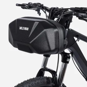 WILD MAN Quick Release 3.5L Hard Shell Rainproof Bike Handlebar Bag Scooter Handlebar Bag for Kick Scooters Folding Bike (X9), Black