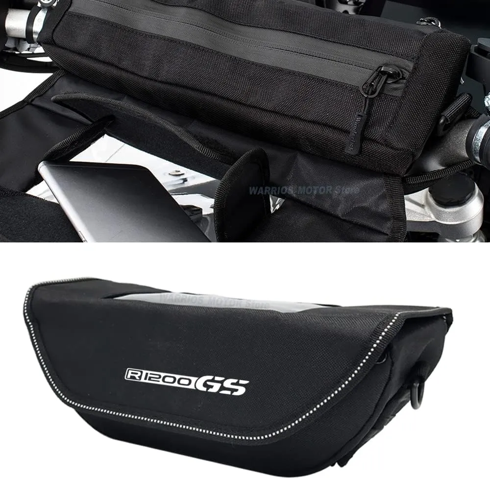 Willis Motorcycle Handlebar Bag for R1200GS, Touch Screen Motorcycle Fork Bag, Waterproof and Dustproof High Capacity Motorcycle Travel Bag