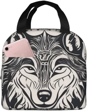 wolf motifs food04 print Lunch Bag, Food Handbags Case, Leakproof Insulated, for Work/Picnic/Beach/Travel